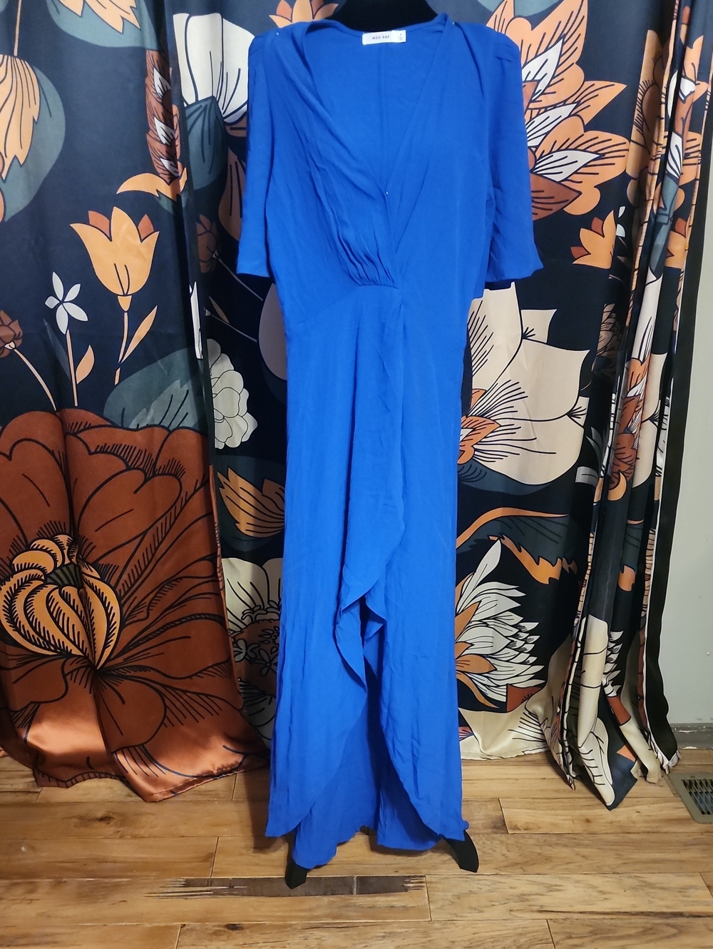 Mod Ref Royal Blue Wrap-Front Maxi Dress